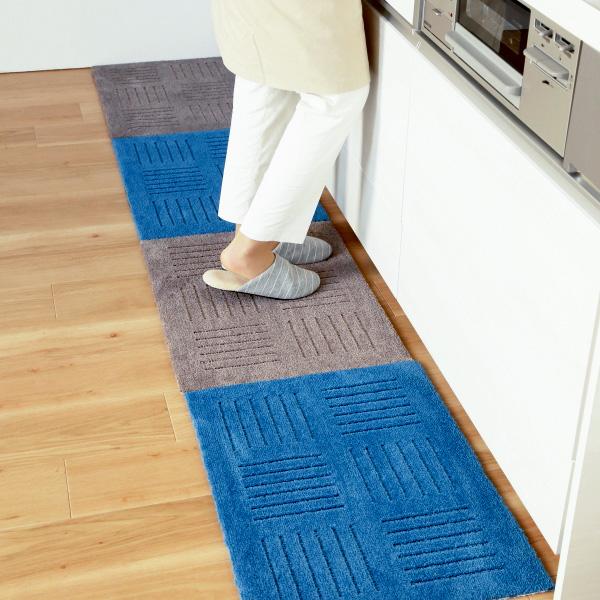 タイルマット ピタプラス ブリック キッチンマット 60×60cm 色が選べる ×８枚セット ｜ ペット 滑りにくい フローリングに 日本製 無地の画像