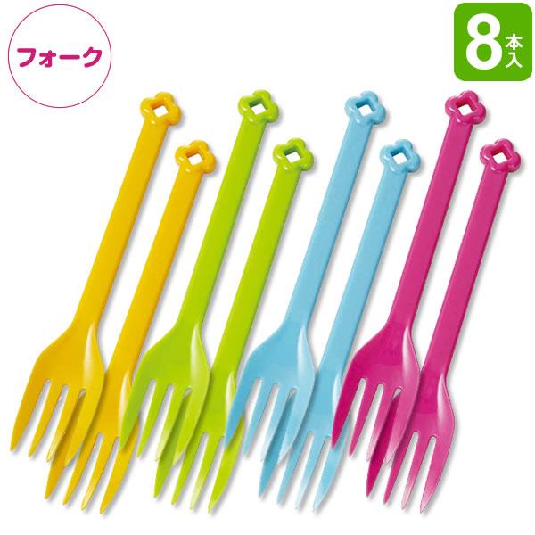 TORUNE 使い捨て スプーン フラワー フォーク/スプーン 8本入