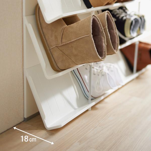 吉川国工業所 Like-it シューズラック 3段 ブラウン / ホワイト