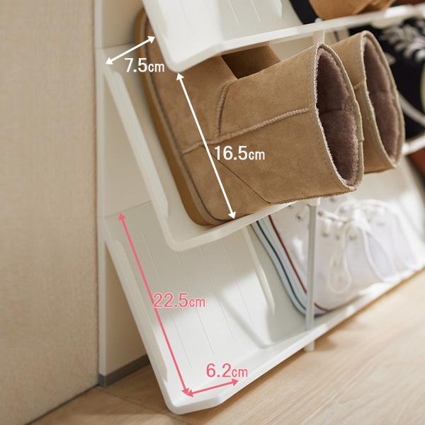 吉川国工業所 Like-it シューズラック 3段 ブラウン / ホワイト