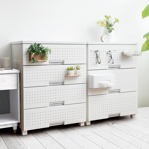 天馬 チェスト Fits フィッツプラス デコ 3段 選べるカラー: ホワイト