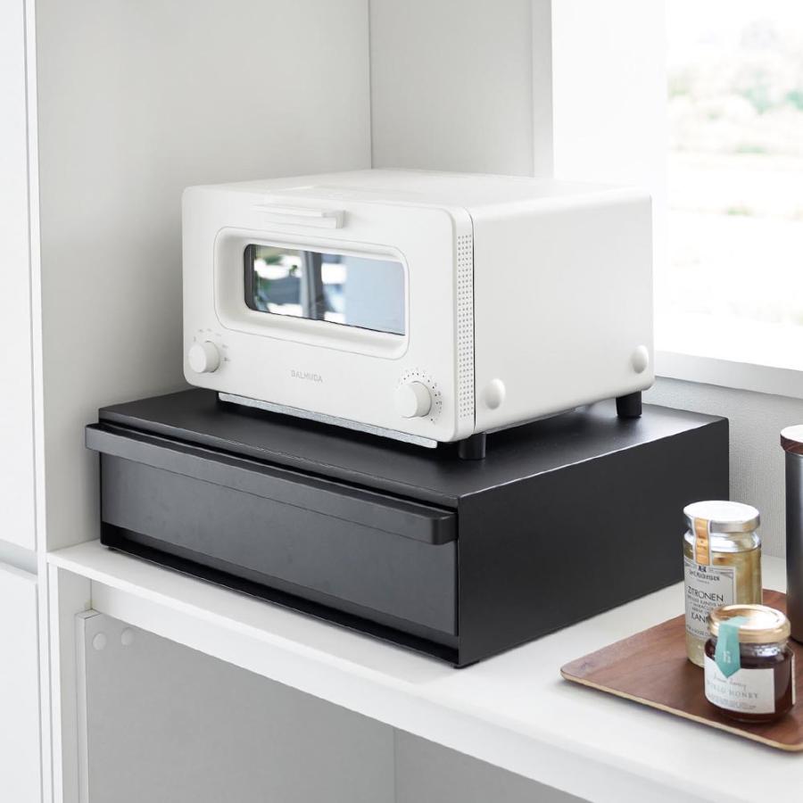 山崎実業 tower ツーウェイ キッチン 家電下 引出&スライドテーブル 山崎実業(yamazaki) tower【ツーウェイ キッチン家電下引き出し