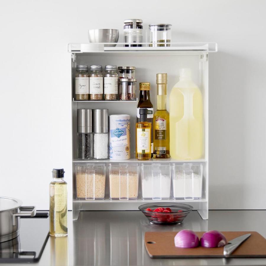 山崎実業 前が開く 隠せる調味料ラック タワー tower スパイスラック