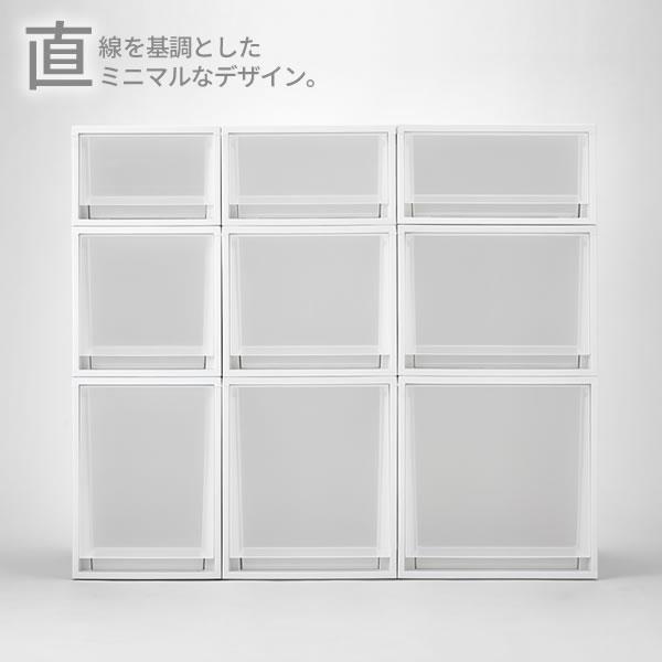 収納ケース Fits フィッツケースマルチ 3点セット 4020×2個+4040 (幅40cm×全高80cm×奥行40cm) ｜ プラスチックの画像