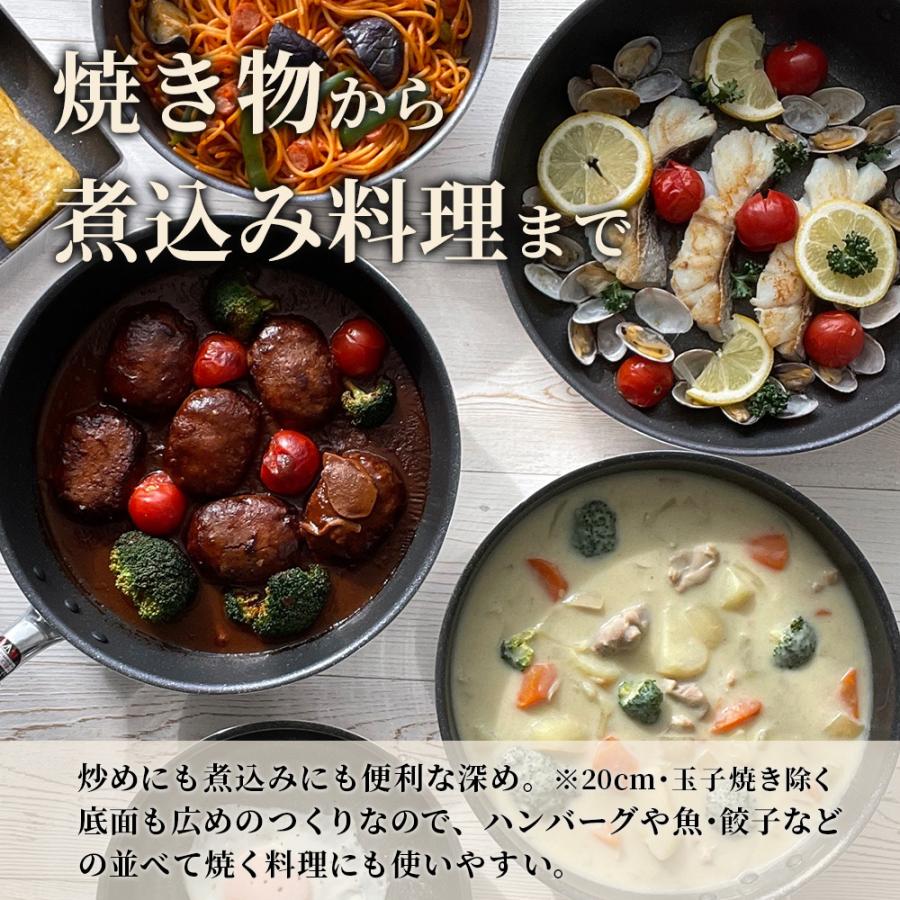北陸アルミニウム フライパンセット 日本製 IH対応 極ふかみ 3点（20cm