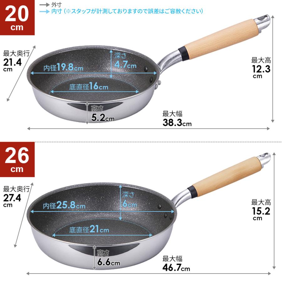 北陸アルミニウム フライパンセット 日本製 IH対応 極ふかみ 3点（20cm