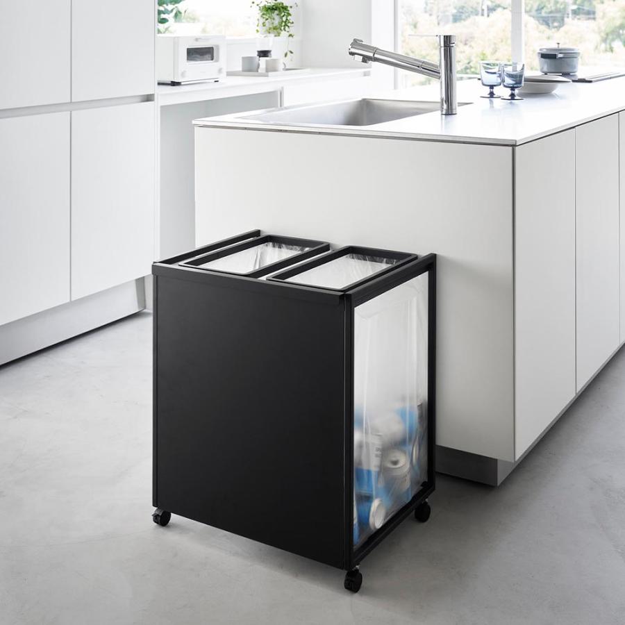 ☆美品☆ 山崎実業 目隠し分別ダストワゴン タワー 45L 2分別 tower 目隠し分別ダストワゴン タワー 45L 2分別 山崎実業 ホワイト