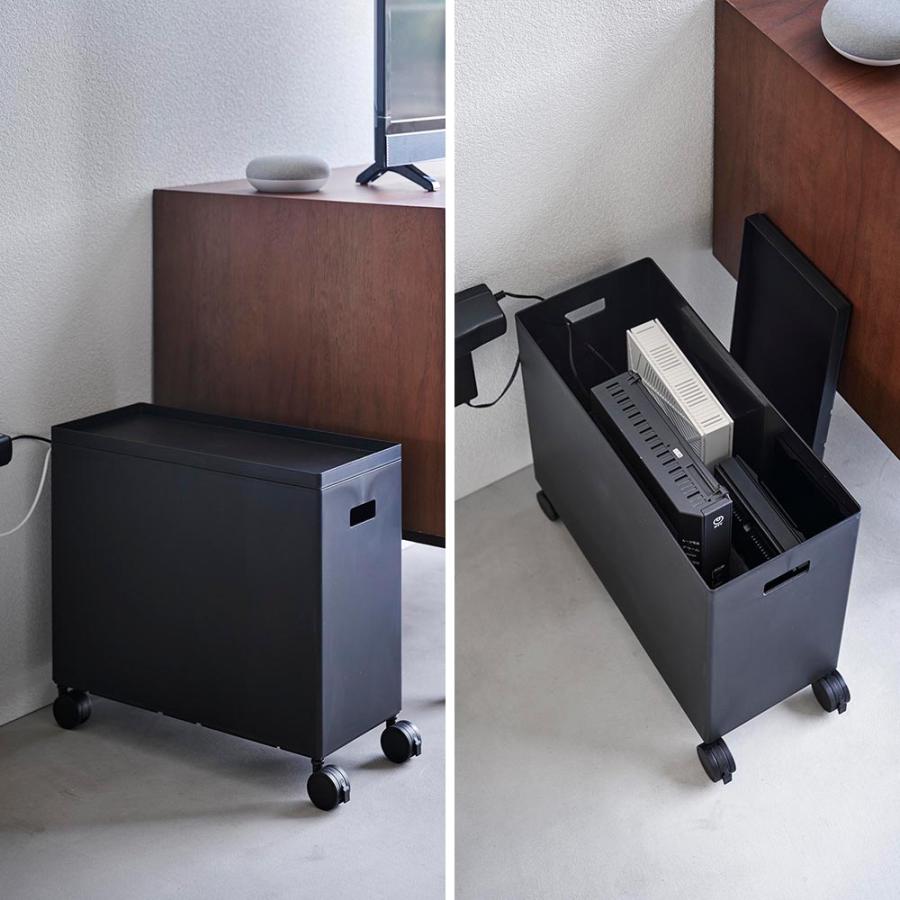 tower 蓋付き収納ボックスワゴン タワー L 山崎実業 12L ホワイト