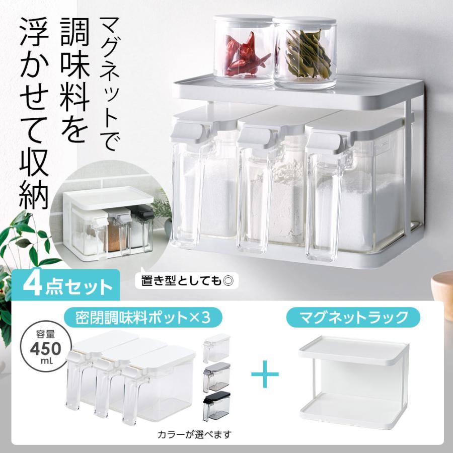 アスベル（ASVEL） 密閉調味料ポット 調味料 浮かせて収納4点セット