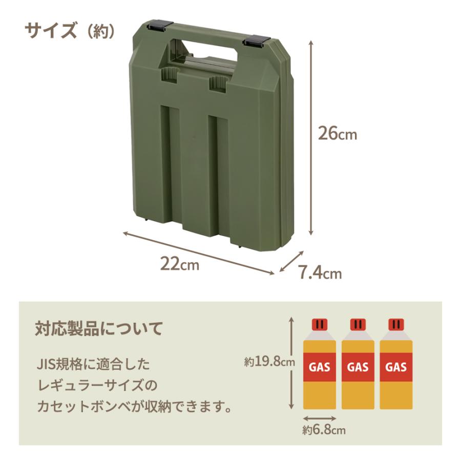 カセットボンベ収納ケース F2662 IV / GR OL ｜ カセットボンベケース