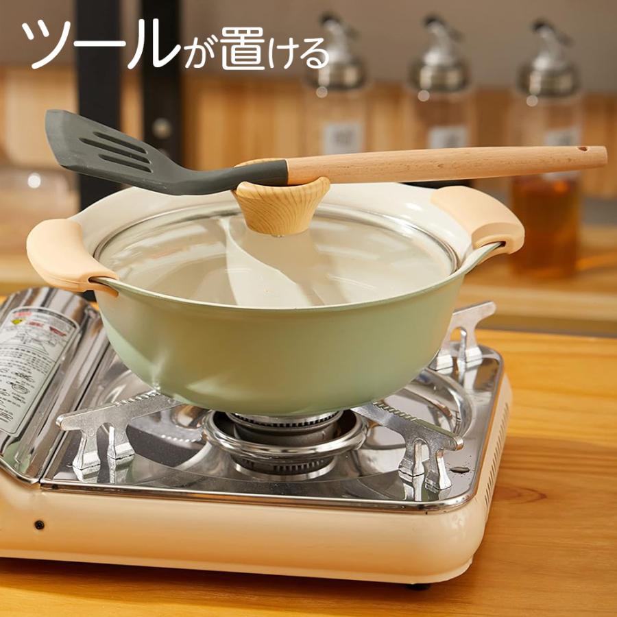 IH対応 Cokwer セラミック 二食 仕切り鍋 20cm ｜ ガス火対応 二食鍋