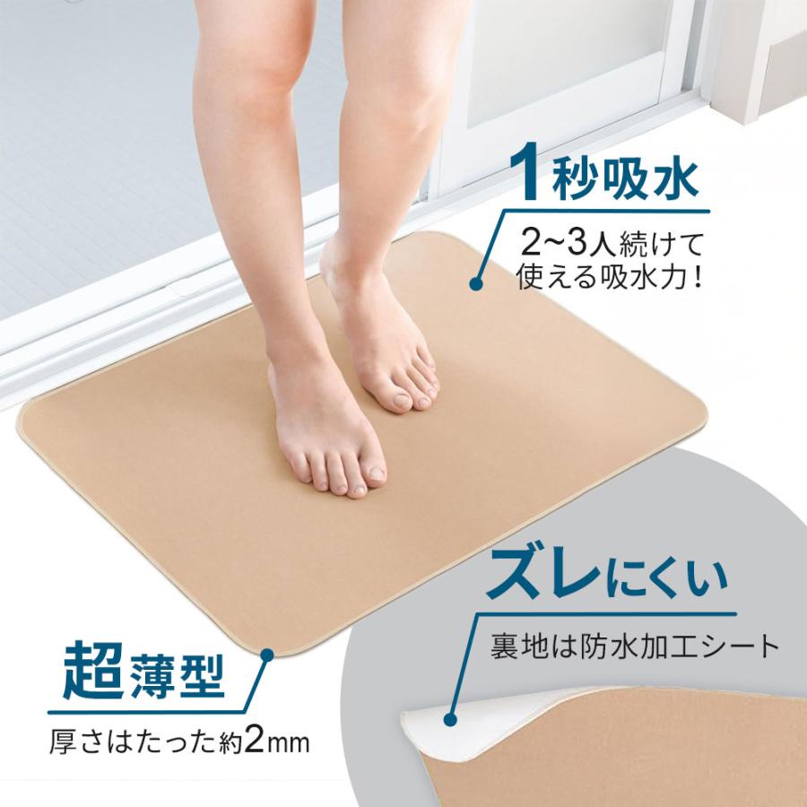 【激レア】チャングンソク　丸型スマイルマット LEC バスマット 笑激SHOCK 超薄サラサラバスマット 1枚 グレー