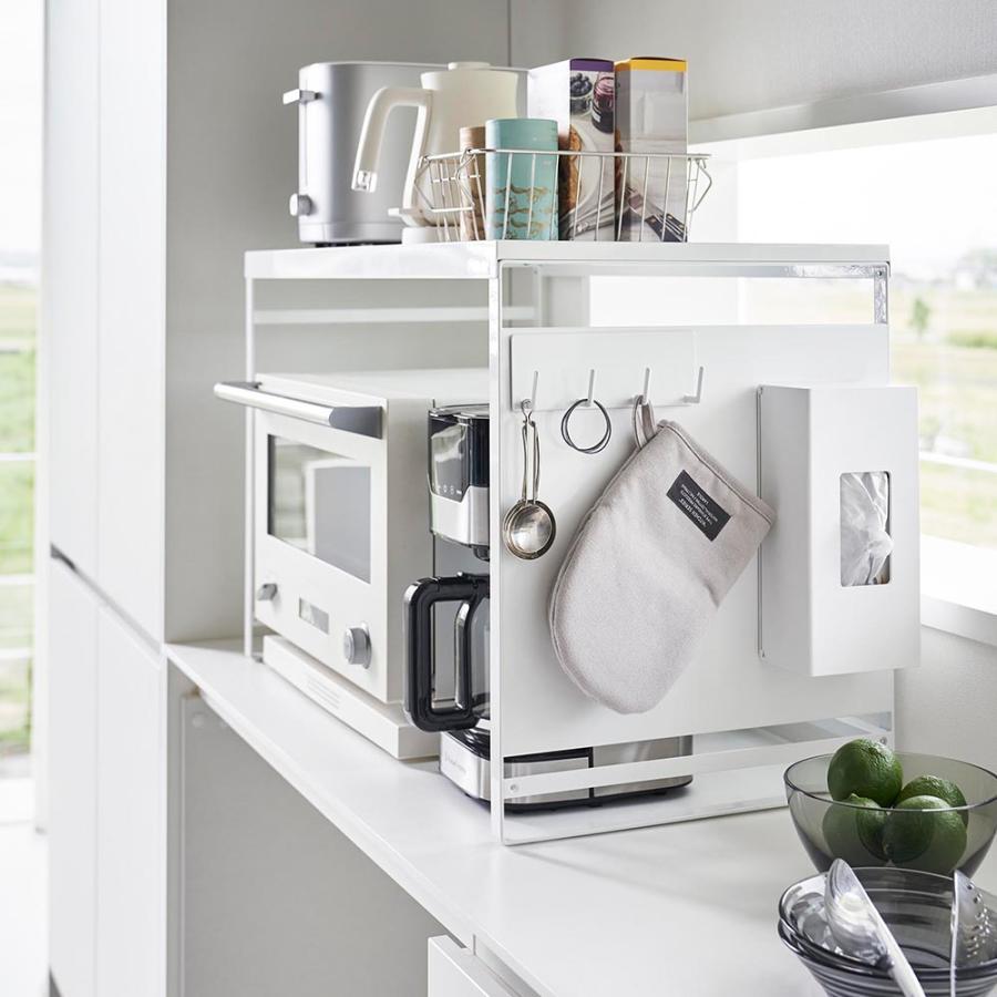 山崎実業 スチールパネル付きレンジラック タワー W75 tower ホワイト
