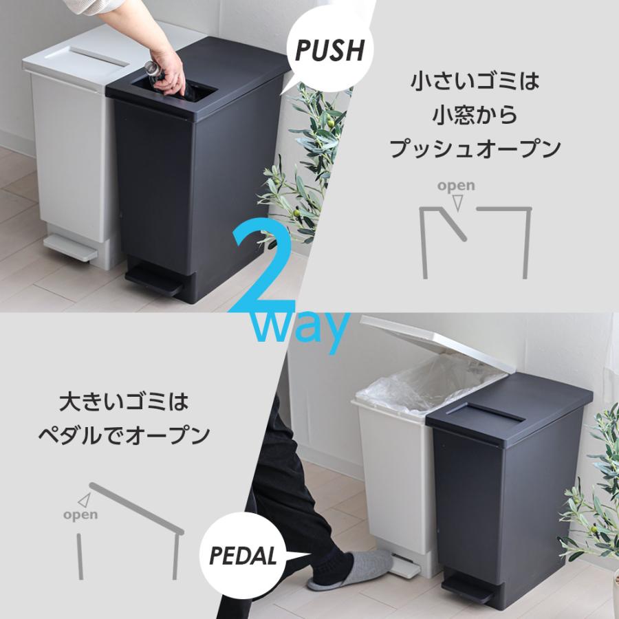 新輝合成 ゴミ箱 スウィッシュ 小窓付きスリムペダル 2個セット 45L