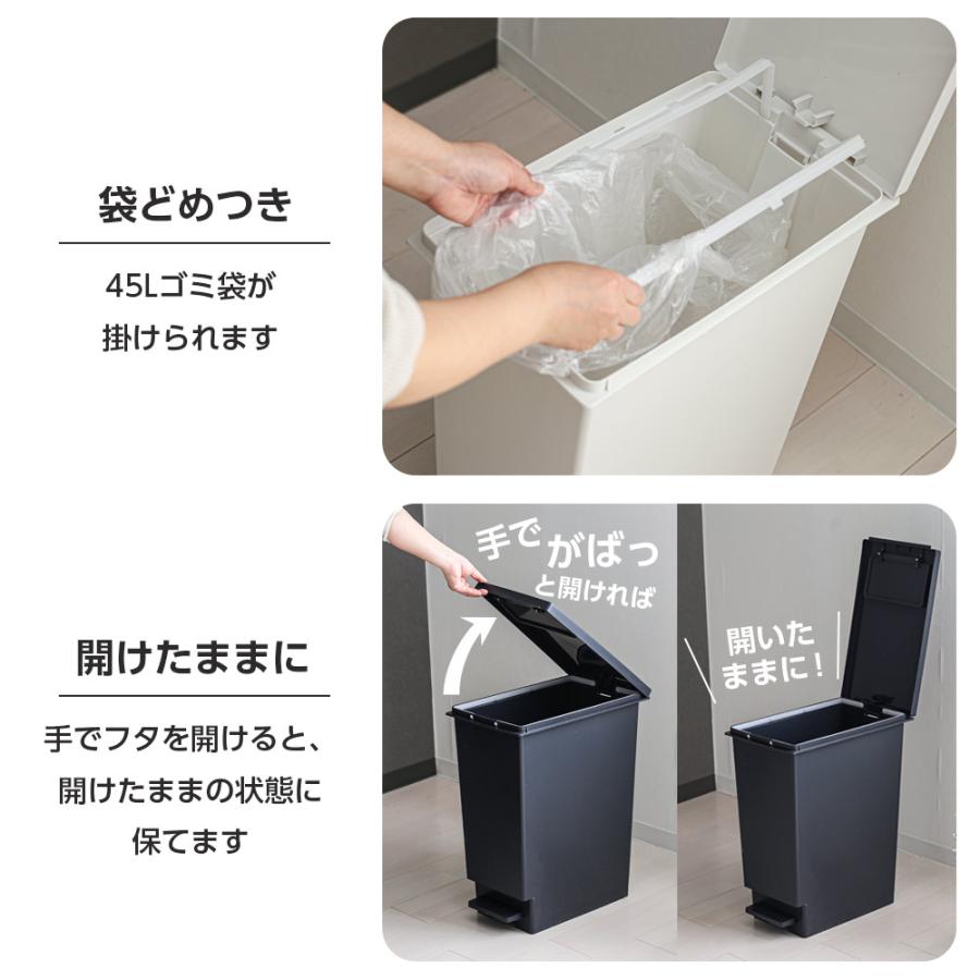 新輝合成 ゴミ箱 スウィッシュ 小窓付きスリムペダル 2個セット 45L