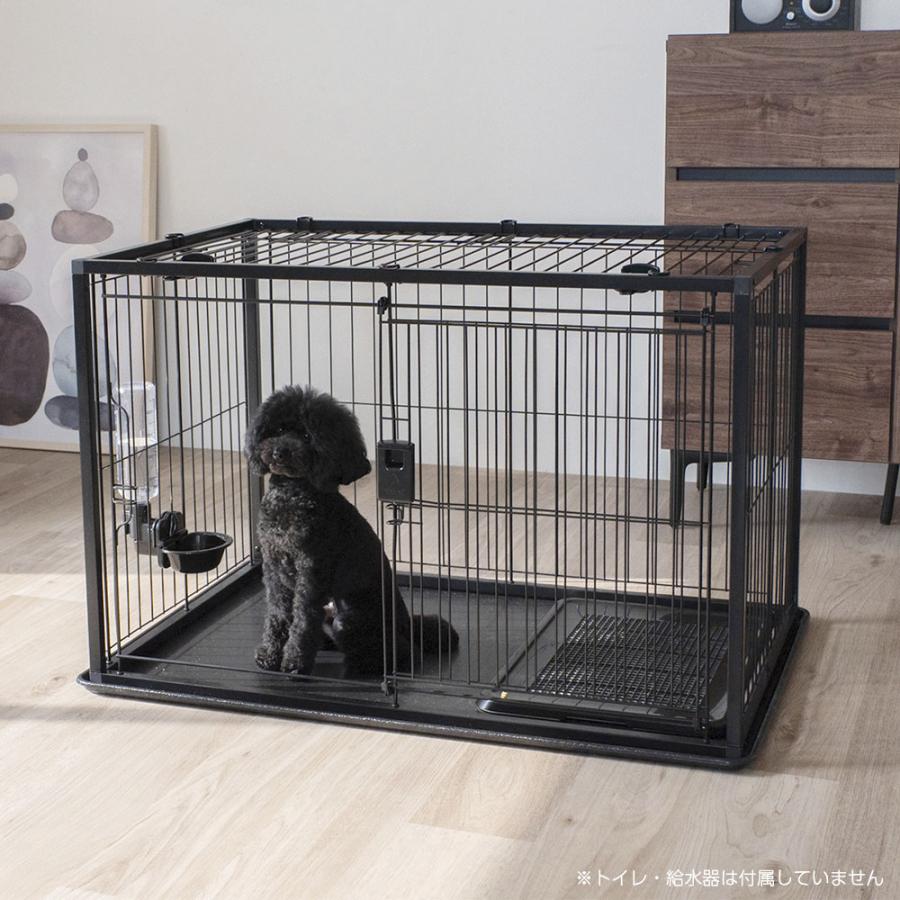 新品リッチェル　インテリアサークル　ケージ 90x60x65 cm ブラック犬用 リッチェル インテリアペットサークル 90-60 屋根面セット