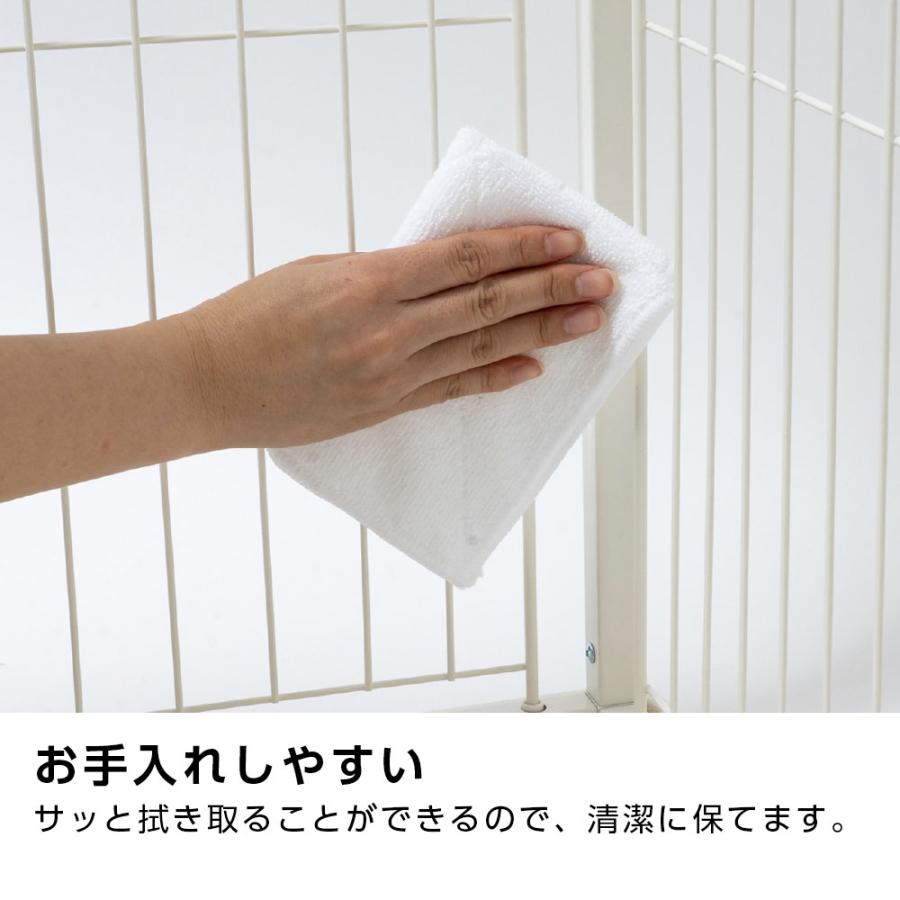 リッチェル インテリアペットサークル 90-60 屋根面セット ホワイト/ブラック ｜ ペット 犬 サークル トレー付 幅90cm 超小型犬の画像