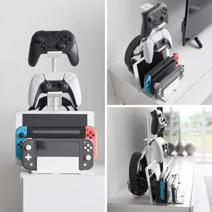 tower 仕切りが動くゲーム機&コントローラースタンド スマート 山崎