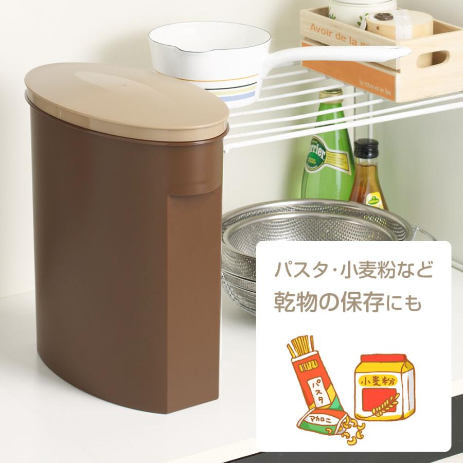 伊勢藤 米びつ お米そのまま保存ケース 5kg ホワイト / ブラウン ｜ 米