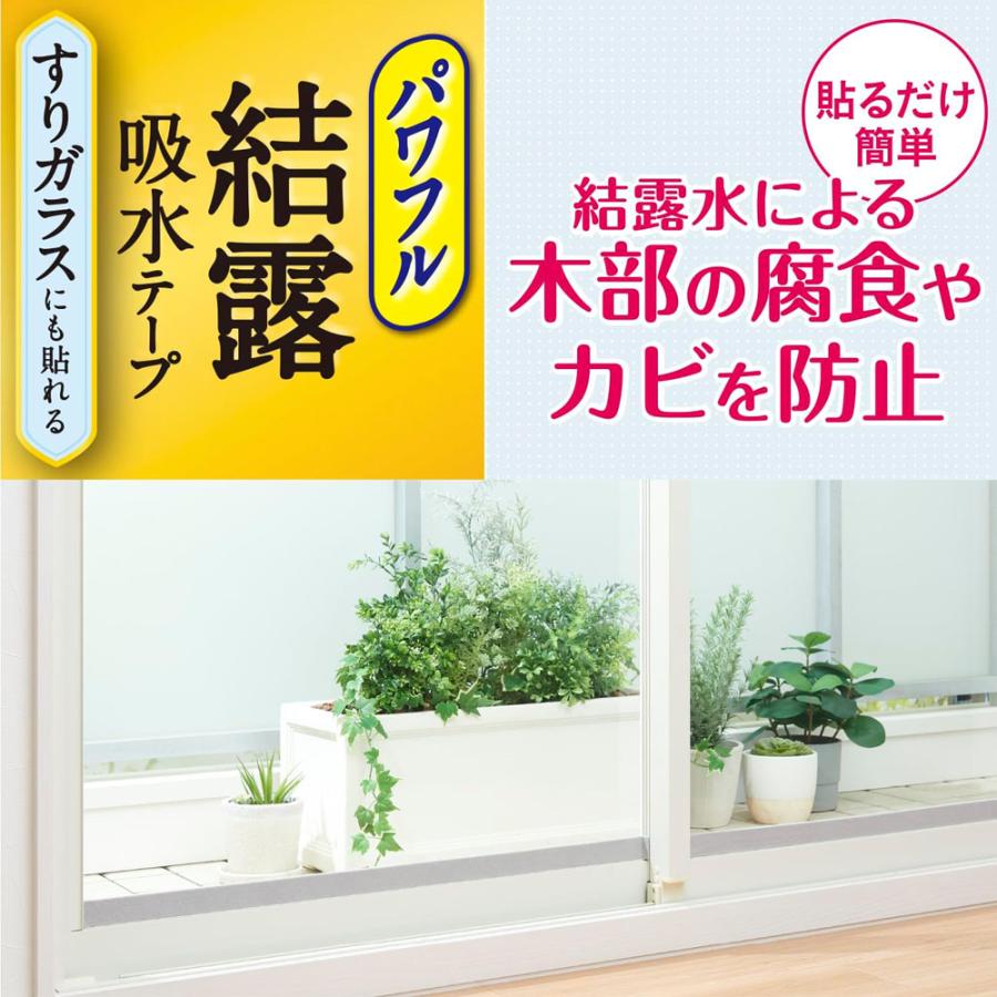アール パワフル結露吸水テープ すりガラス対応 3cm×10m ｜ 窓ガラス