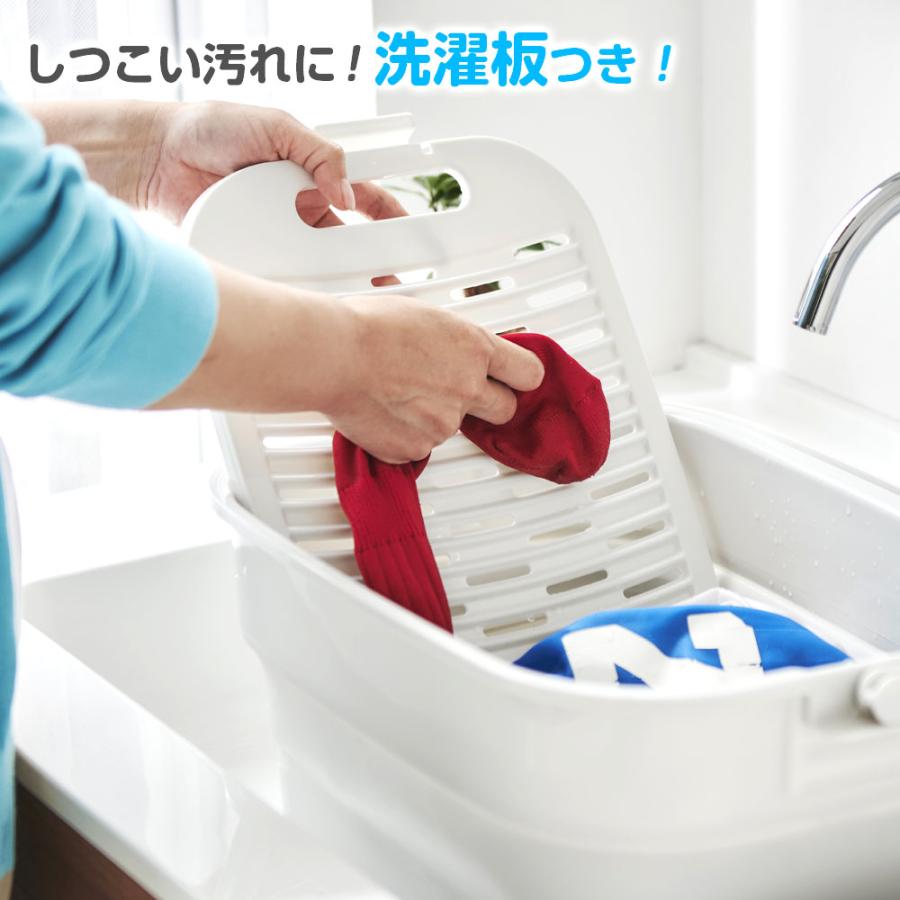 伊勢藤 折りたためるつけ置き洗いバケツNEO 16L 白/グレー ｜ 靴洗い