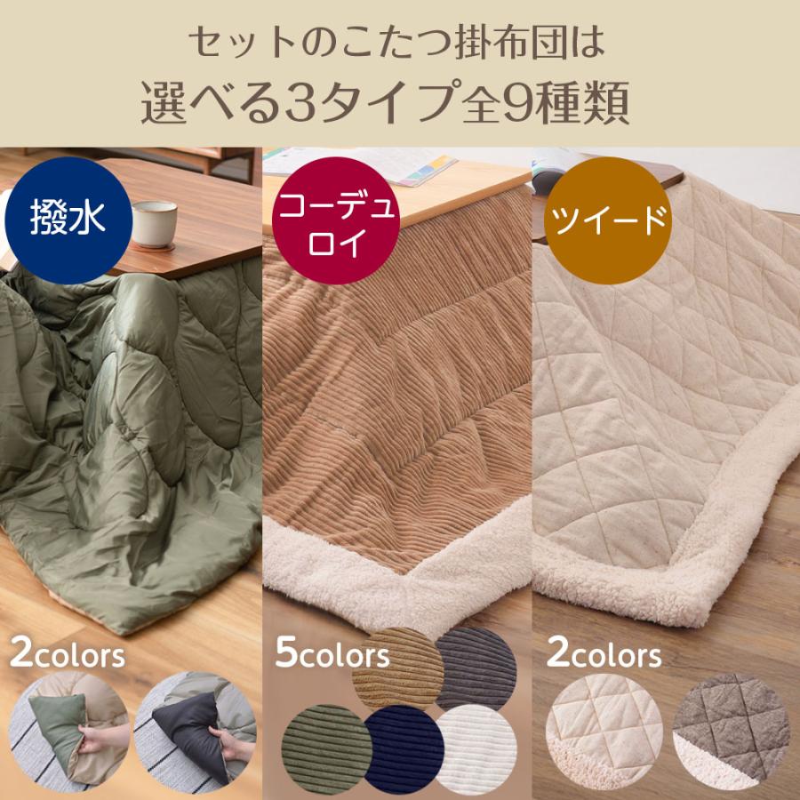 こたつ＋こたつ布団セット 東谷 コタツ こたつテーブル＋こたつ布団セット 75×75cm KT-115