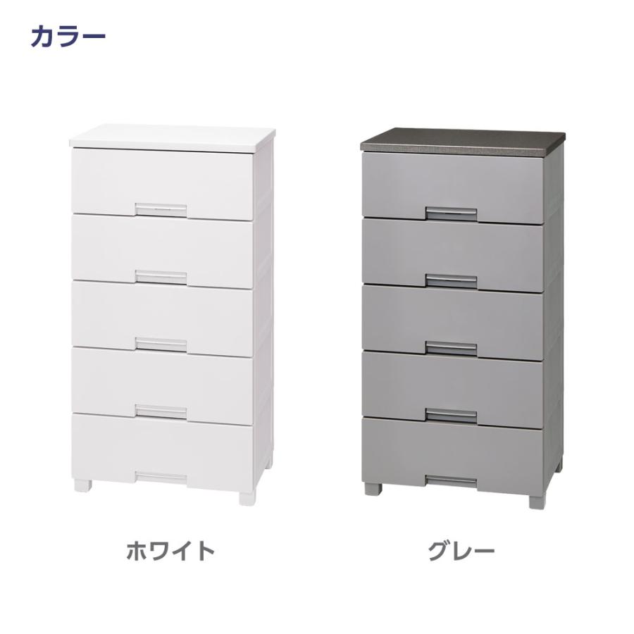 Fits 衣類ケース フィッツチェスト 幅55cm 5段 5505 ホワイト/グレー