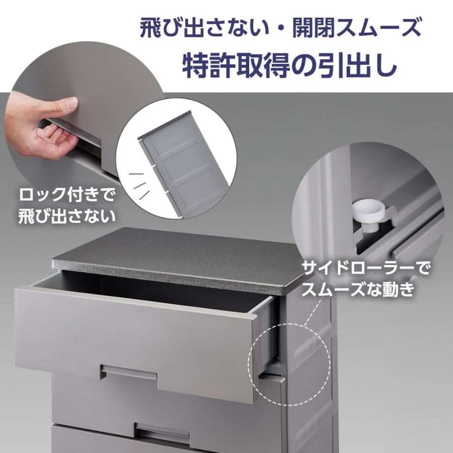 Fits 衣類ケース フィッツチェスト 幅55cm 7段 5507 ホワイト/グレー