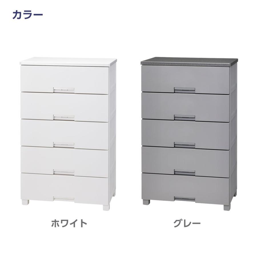 Fits 衣類ケース フィッツチェスト 幅65cm 5段 6505 ホワイト/グレー
