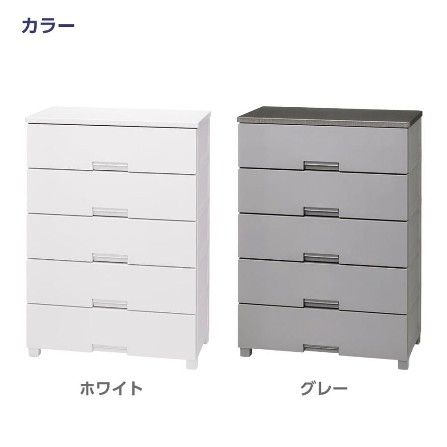 Fits 衣類ケース フィッツチェスト 幅75cm 5段 7505 ホワイト/グレー