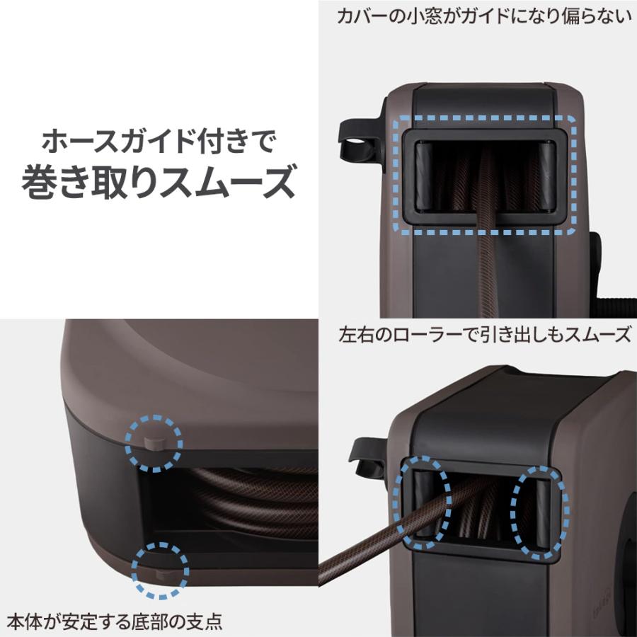 タカギ（takagi） ホースリール BOXY NEXT 20m ライトグレー/ブラウン