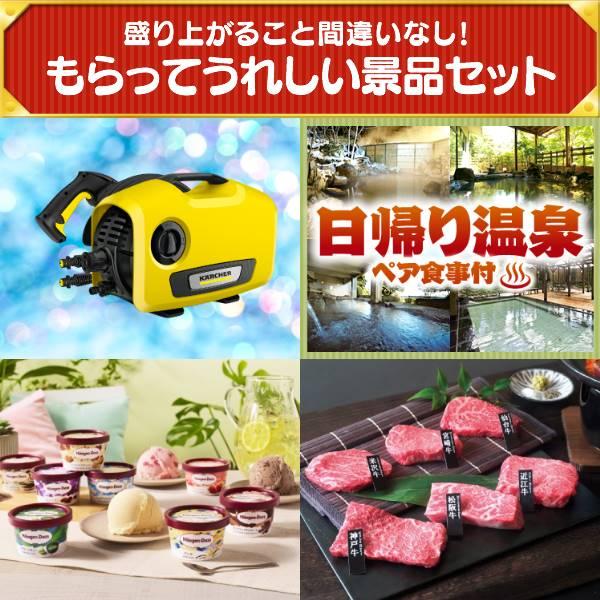 二次会景品70点セット【豪華ディナークルーズ ペアチケット/KARCHER高圧洗浄機 K2 サイレント 等】豪華A3パネル・目録・特典付き！送料無料｜yh-king｜02