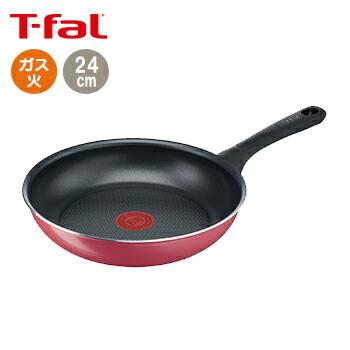 ティファール フライパン クランベリーレッド 24cm 調理 T-fal ガス火