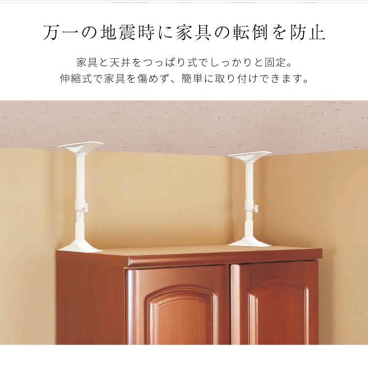 突ぱり耐震ポール 2本入 高さ35〜50cm REQ-35 家具 転倒防止 つっぱり