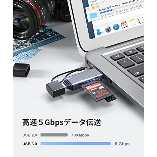 SDカードリーダー USB 3.0 uniAccessories Type-C 2-in-1カードリーダー SD/TF同｜yh-shop8000｜05