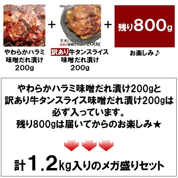 訳あり 肉 焼肉 福袋 焼肉セット (ハラミ 、訳あり牛タン 入り) 計1.2kg バーベキュー BBQ 食品 焼き肉 牛肉 豚肉 鶏肉（北海道・沖縄配送は別途送料追加）｜yhjonetsu｜03