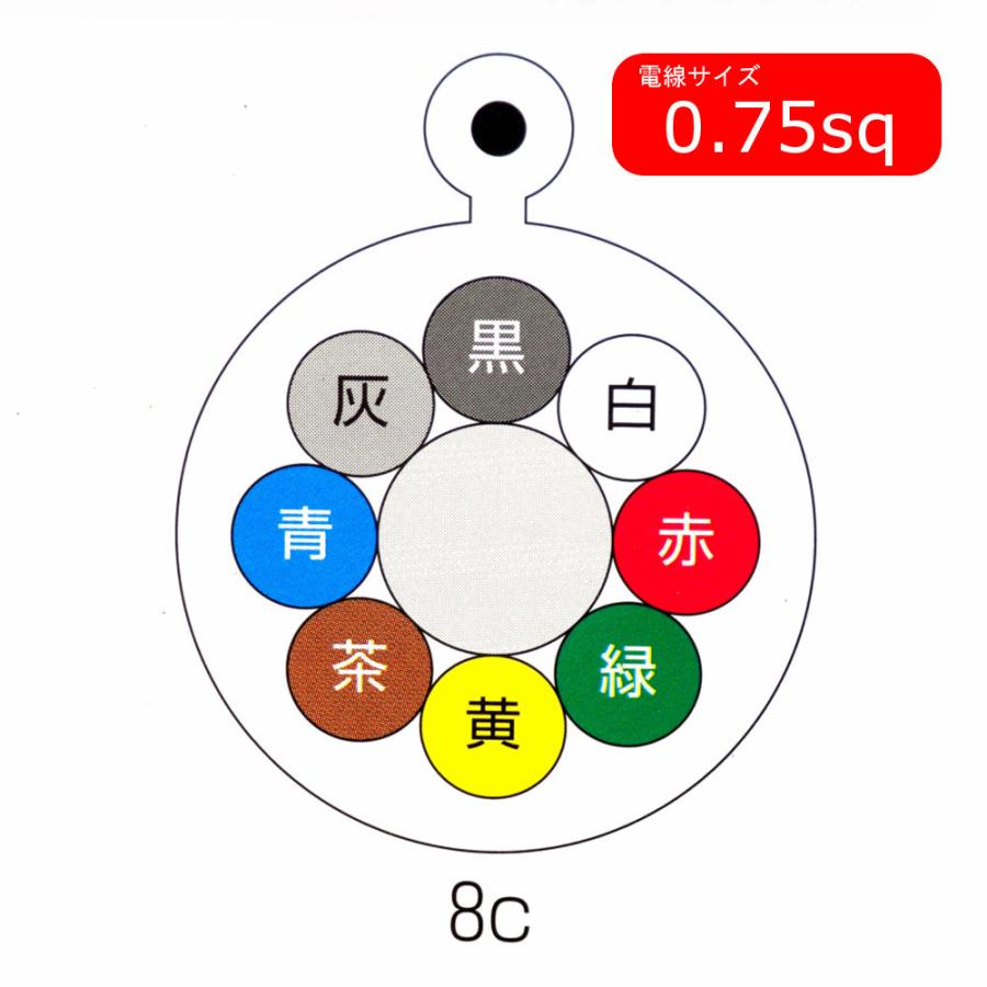 8芯 ホイスト ／ クレーン 押し釦用 柔軟耐震型 押しボタンケーブル