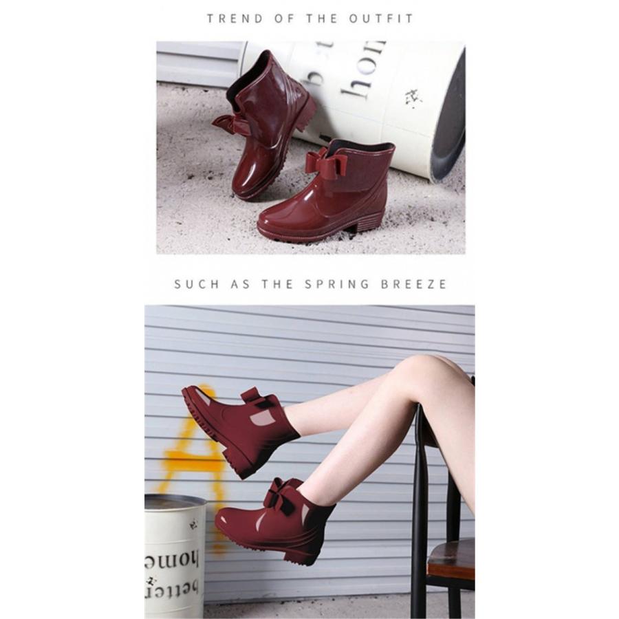 レインブーツ レディース レインシューズ 雨靴 ショートブーツ 防水 防水靴 おしゃれ 梅雨対策 かわいい L Orange Gate 通販 Yahoo ショッピング