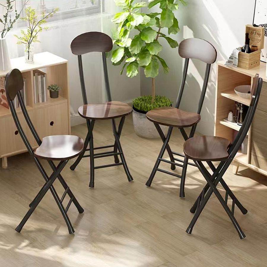 折りたたみ椅子 コンパクト 2脚 【完成品】ダイニングチェア 背もたれ