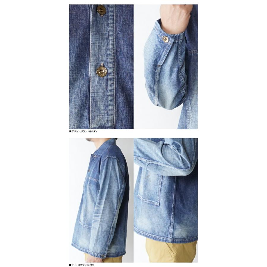 FULLCOUNT(フルカウント)4050　US Army Pullover Shirt USアーミープルオーバー シャツ長袖シャツ ブルー  日本製　長袖 メンズ | FULLCOUNT | 05