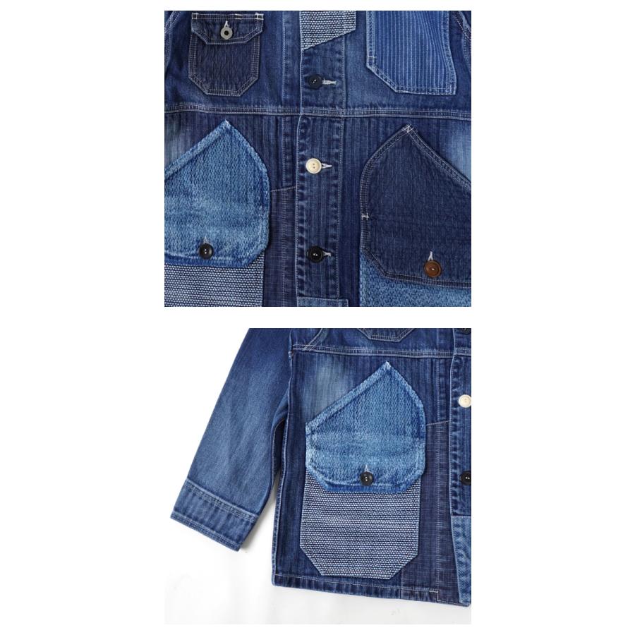 FDMTL ダークブルー パッチワークジャケットカバーオール