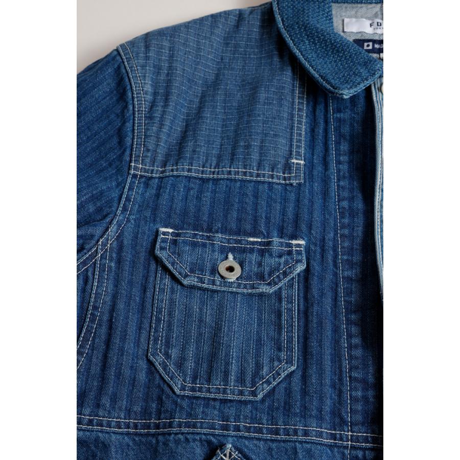 FDMTL fa24jk31u COVERALL JACKET 3YR WASH パッチワーク デニム FDMTL fa24jk31u COVERALL JACKET 3YR WASH パッチワーク デニム