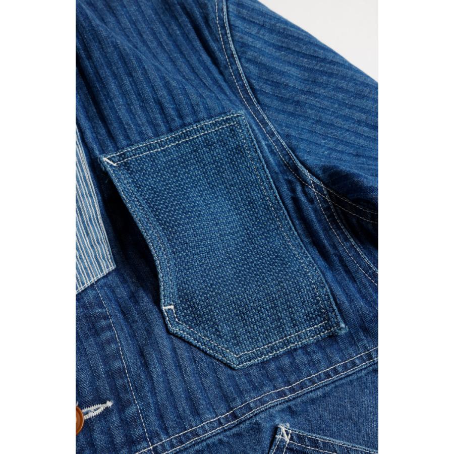 FDMTL fa24jk31u COVERALL JACKET 3YR WASH パッチワーク デニム FDMTL fa24jk31u COVERALL JACKET 3YR WASH パッチワーク デニム