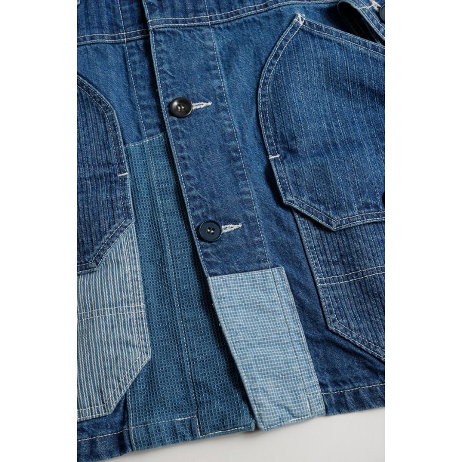 FDMTL fa24jk31u COVERALL JACKET 3YR WASH パッチワーク デニム FDMTL fa24jk31u COVERALL JACKET 3YR WASH パッチワーク デニム