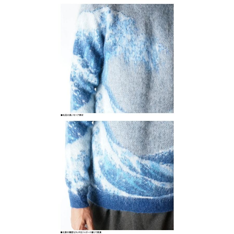 IKIJIt11755005 HOKUSAI KNIT PULLOVER 葛飾北斎 富嶽三十六景