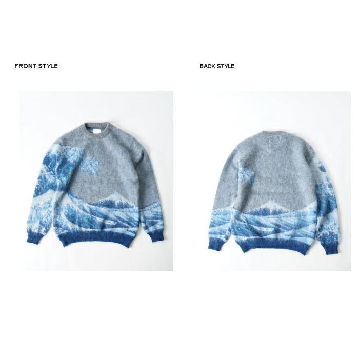 IKIJIt11755005 HOKUSAI KNIT PULLOVER 葛飾北斎 富嶽三十六景