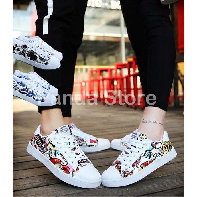 スニーカー ランニングシューズ サイズ23cm 27cm ペア カップル ペアルック 柄物 フラットシューズ ファッション 男女兼用 メンズ 結婚お祝い Ying 4735wbyks Pandastore 通販 Yahoo ショッピング