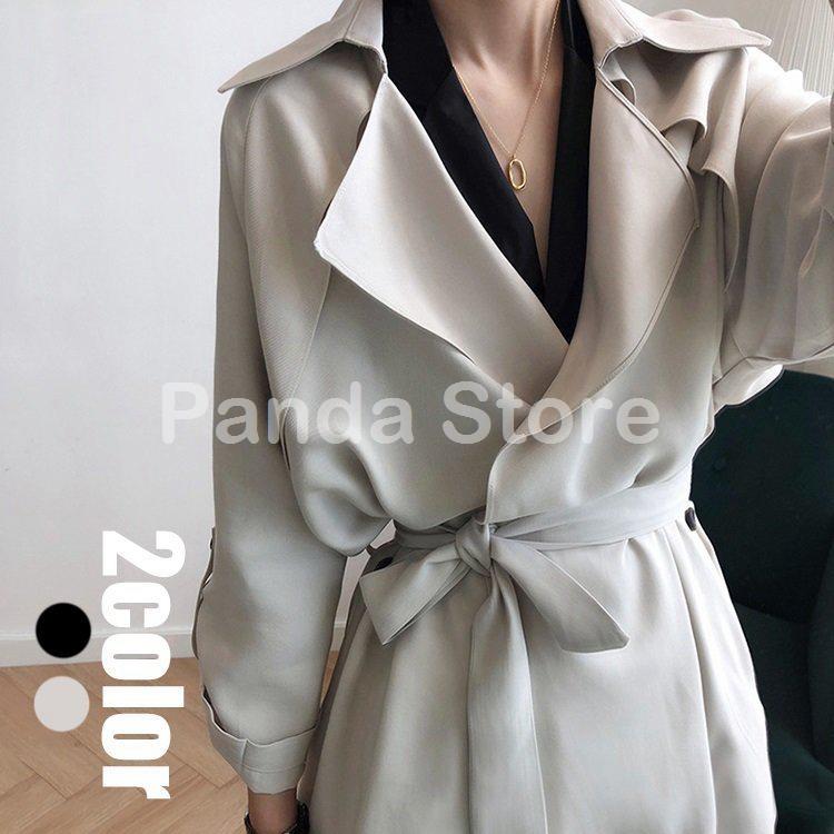 レディースファッション 専門店の安心の1ヶ月保証付 トレンチコート モッズコート コート レディース 春秋 カジュアル 長袖 40代 通勤 ベルト オシャレ ロング丈 韓国風 ゆったり きれいめ 着痩せ 2色 Vcv3bjoltw Www Shahjahanmosque Org Uk