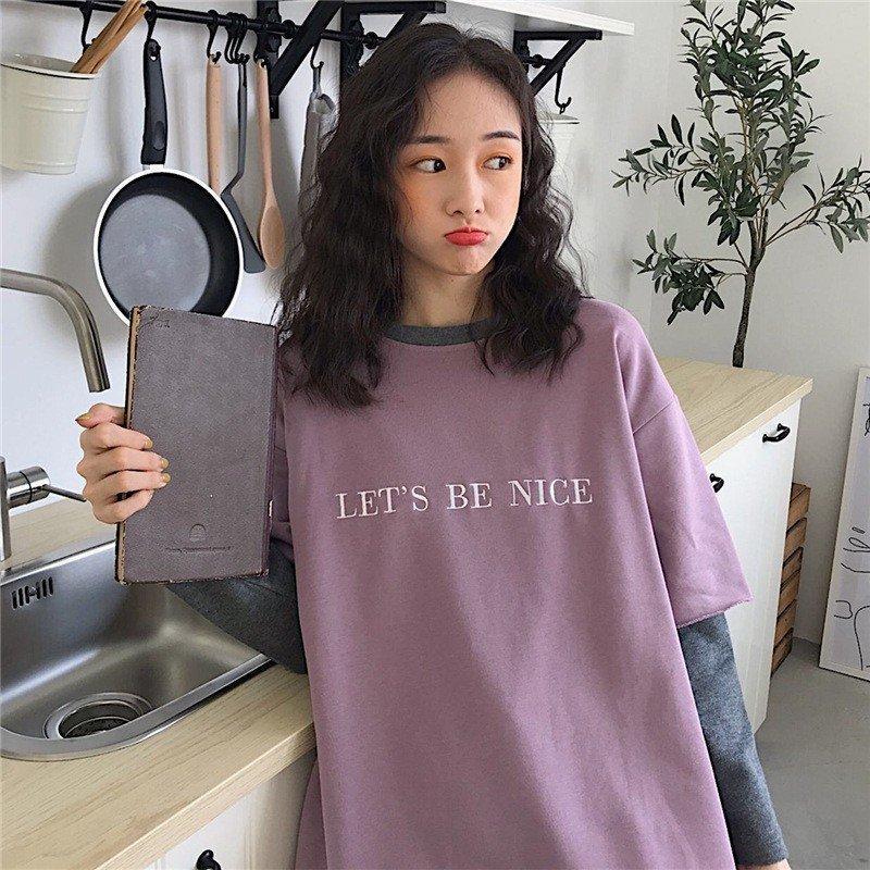 絶品 トップス おしゃれ かわいい 韓国 女子 ファッション 高校生 中学生 シンプル シャツ 長袖無地 カットソー 秋冬 レディース冬 長袖 カラー パープル Testglamour Glamourcareclinics Com