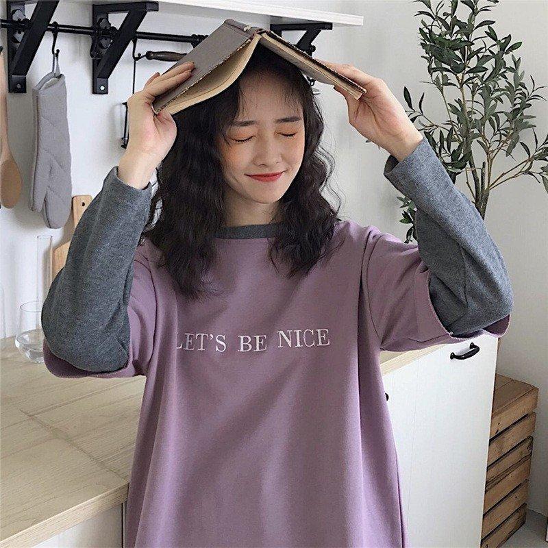 絶品 トップス おしゃれ かわいい 韓国 女子 ファッション 高校生 中学生 シンプル シャツ 長袖無地 カットソー 秋冬 レディース冬 長袖 カラー パープル Testglamour Glamourcareclinics Com